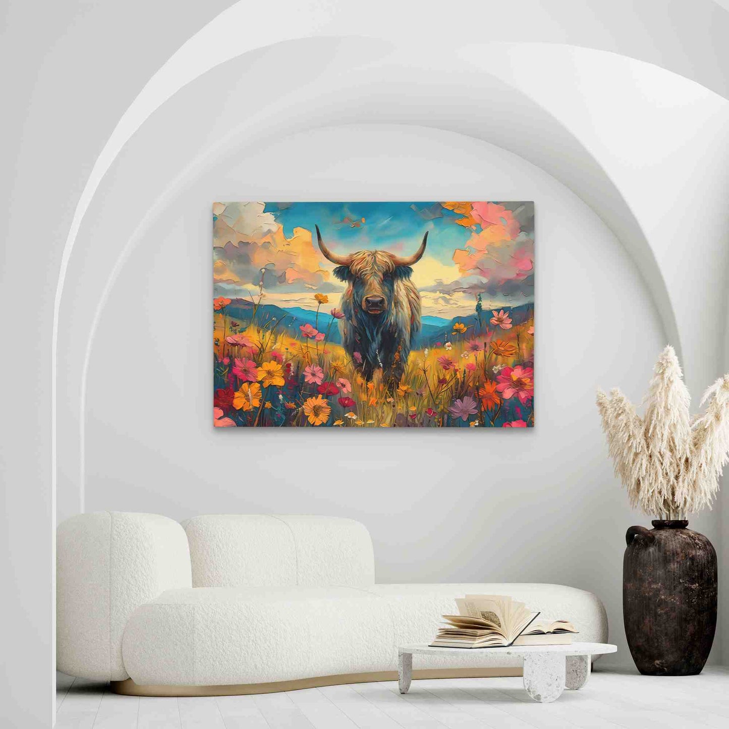 Highland Horns - Large Canvas Print