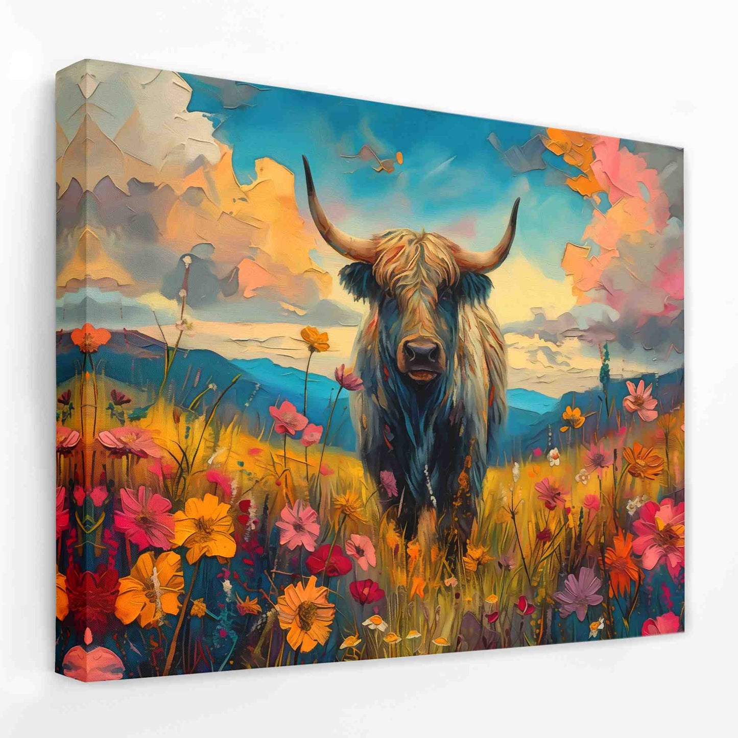 Highland Horns - Animals Canvas Wall Art