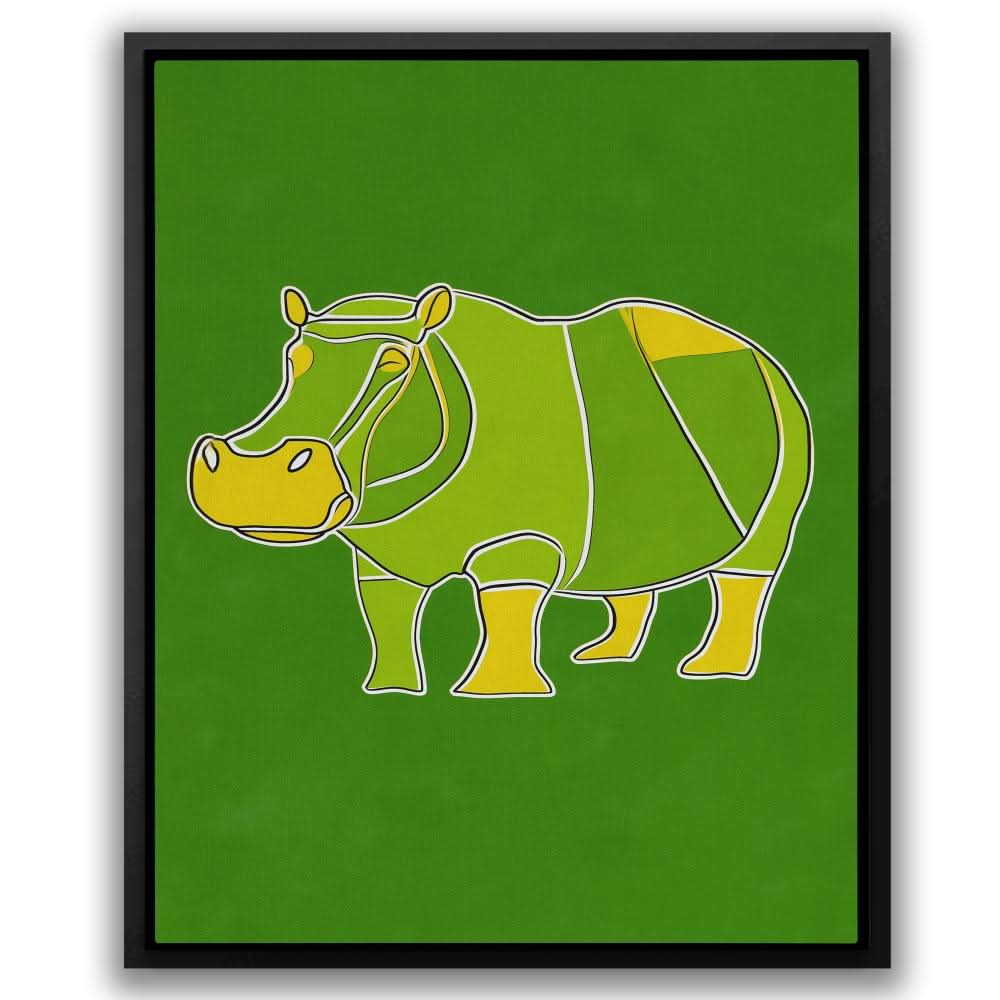 Hippo Doodle - Minimalist Wall Art Print
