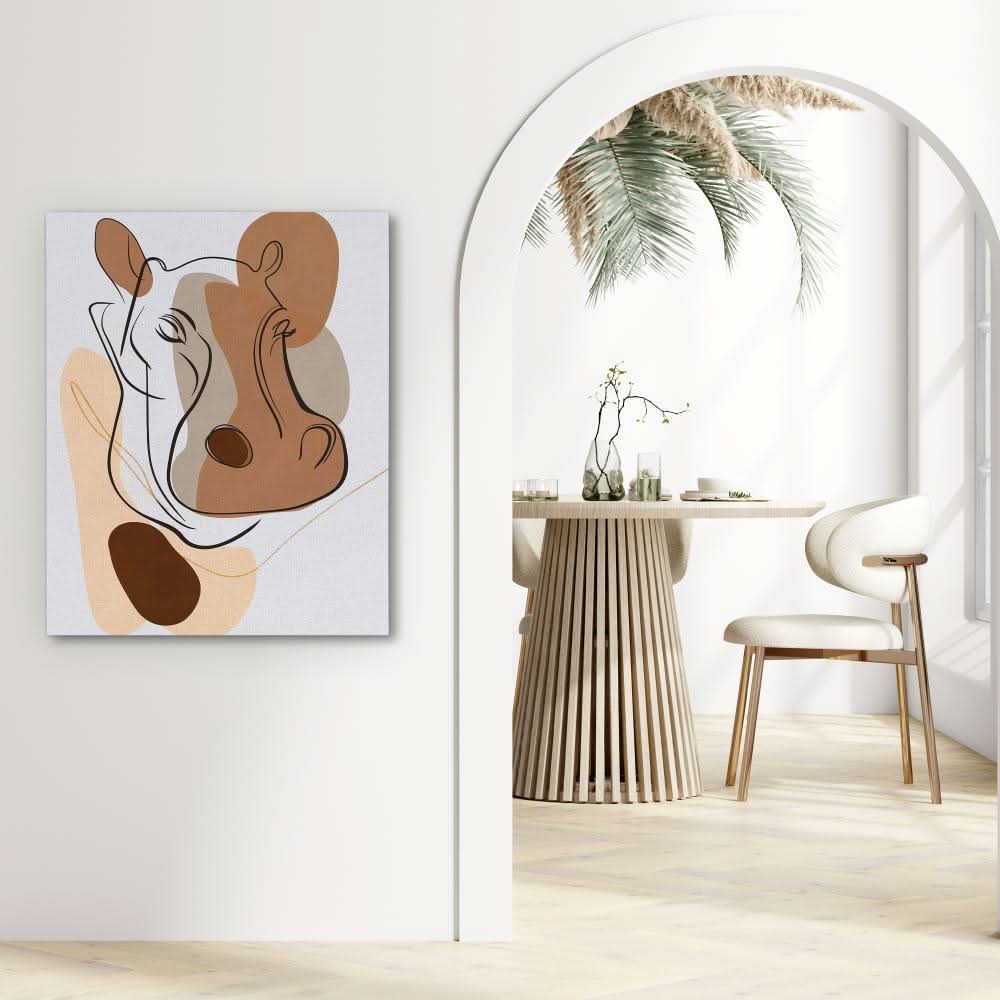 Hippo Head - Animals Art for Bedroom