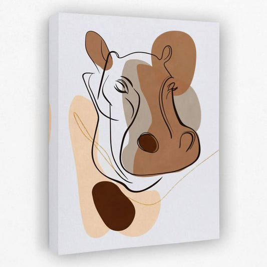 Hippo Head - Animals Canvas Wall Art