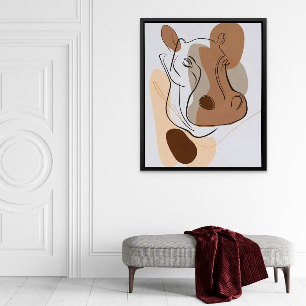 Hippo Head - Large Abstract Canvas Print