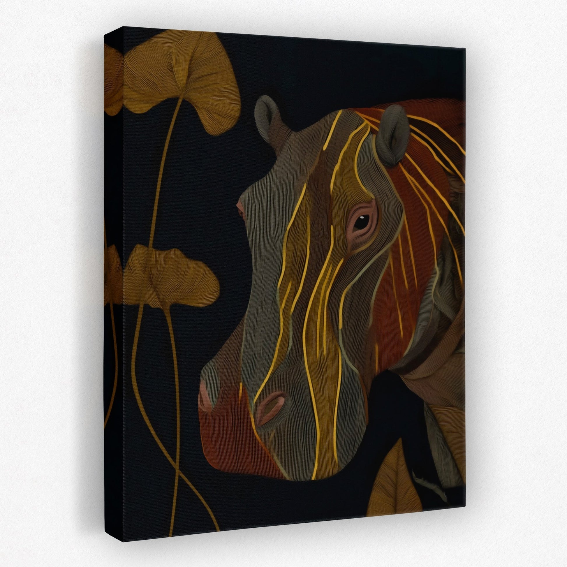 Hippo in Bloom - Luxury Wall Art