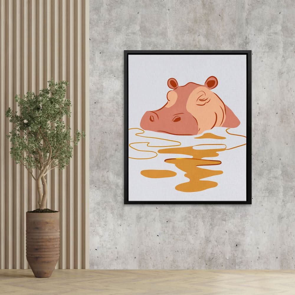 Hippo Sleeping - Animals Art for Bedroom