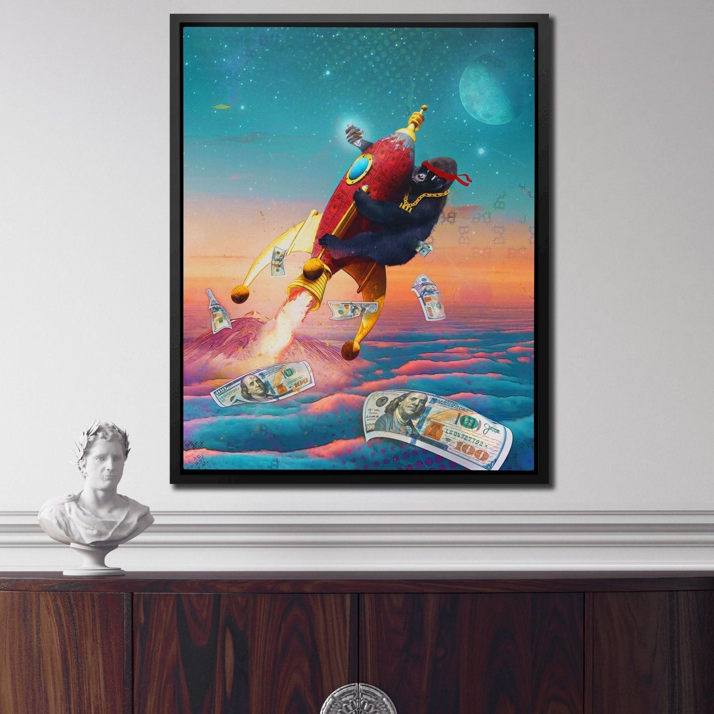 HODL Ape - Blue Wall Art for Office