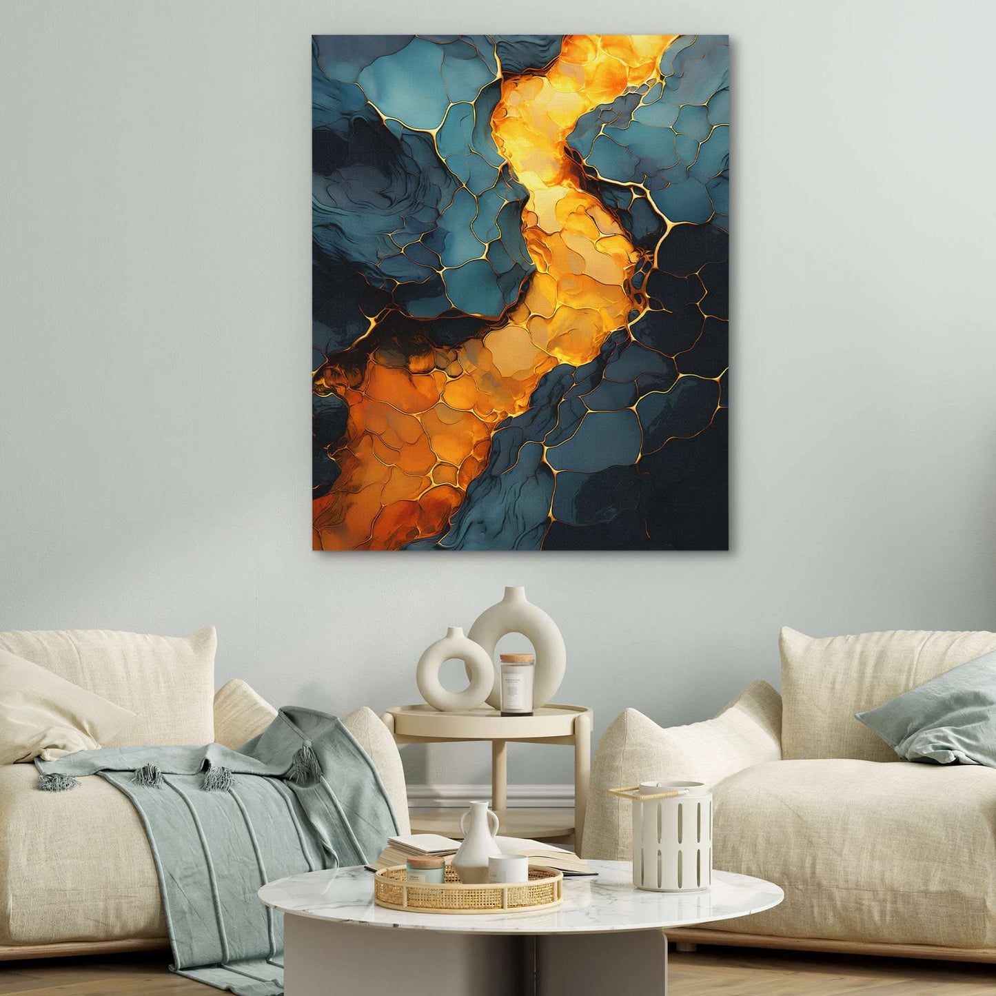 Honeycomb Lava - Large Abstract Canvas Print