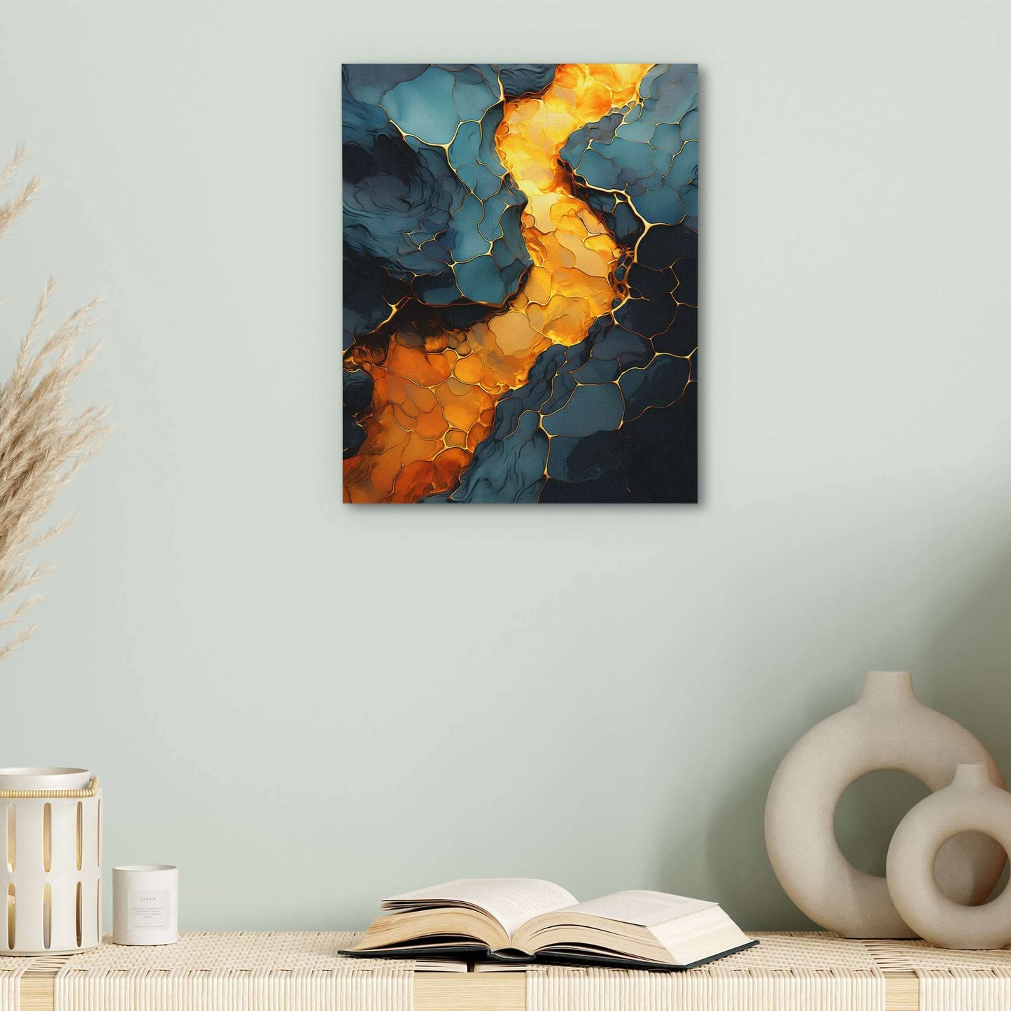 Honeycomb Lava - Blue Lava Canvas Print