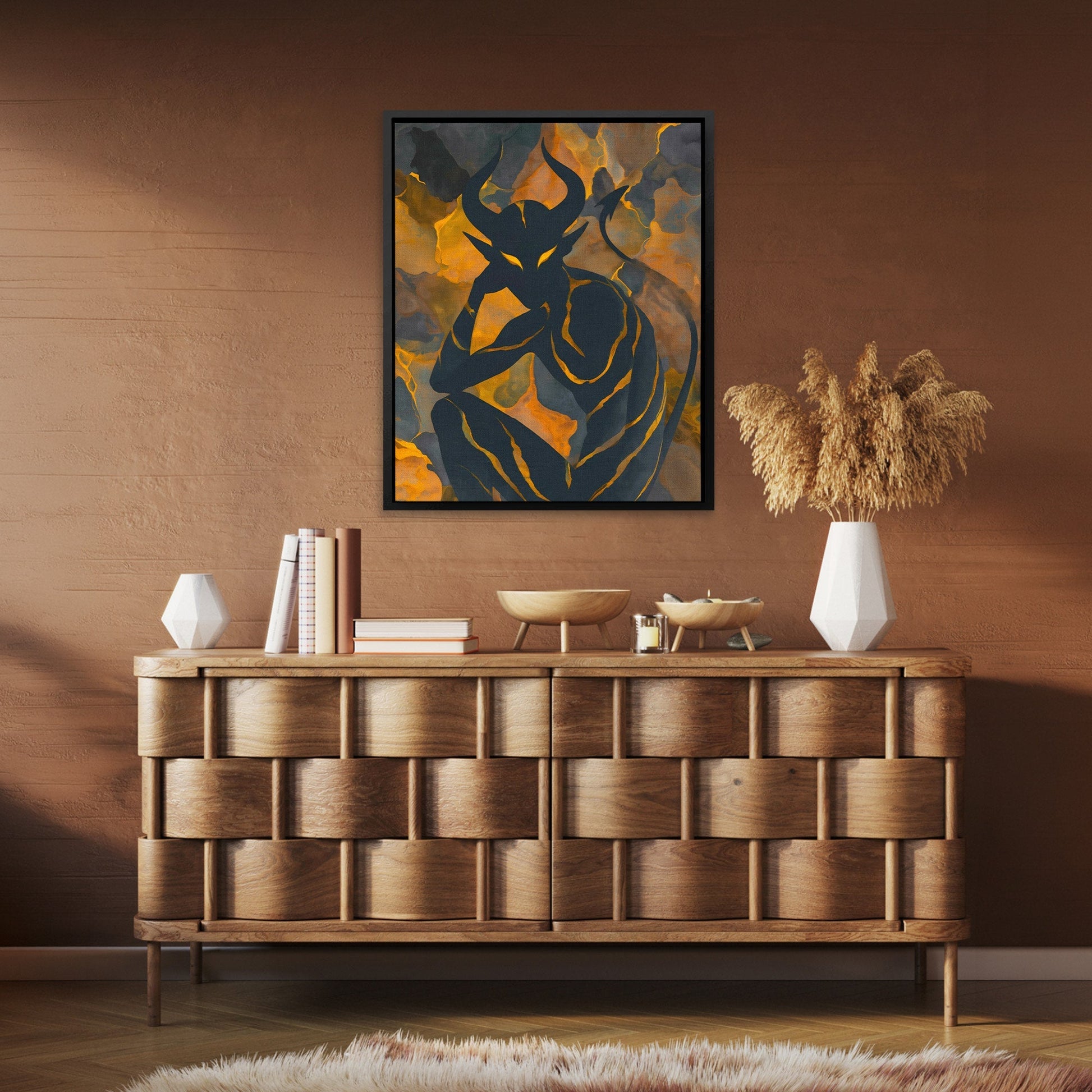 Horned Flame Sovereign - Luxury Wall Art