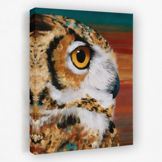 Horned Owl's Ember - Luxury Wall Art