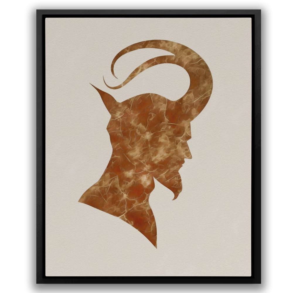 Horns of Chaos - Brown Macabre Canvas Print