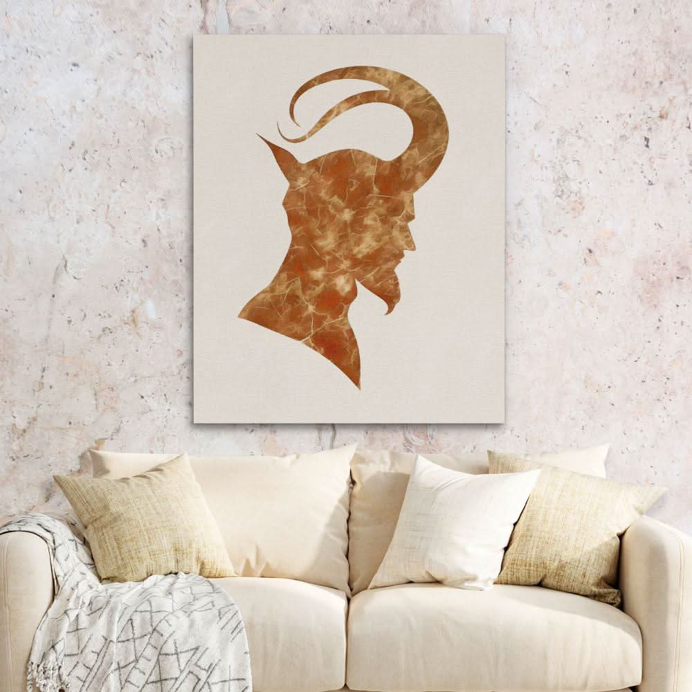 Horns of Chaos - Fantasy Earth Tones Canvas Wall Art