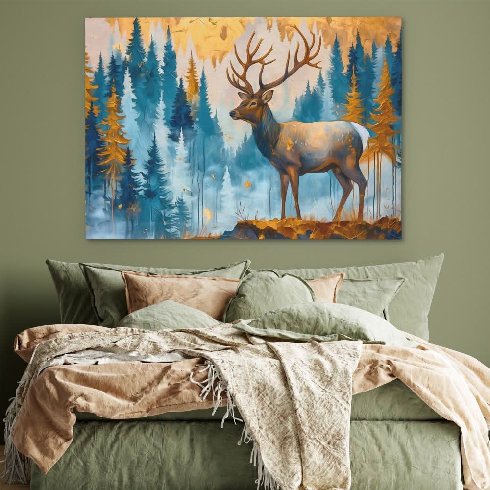 Horns of the Wilderness - Blue Landscapes Canvas Print