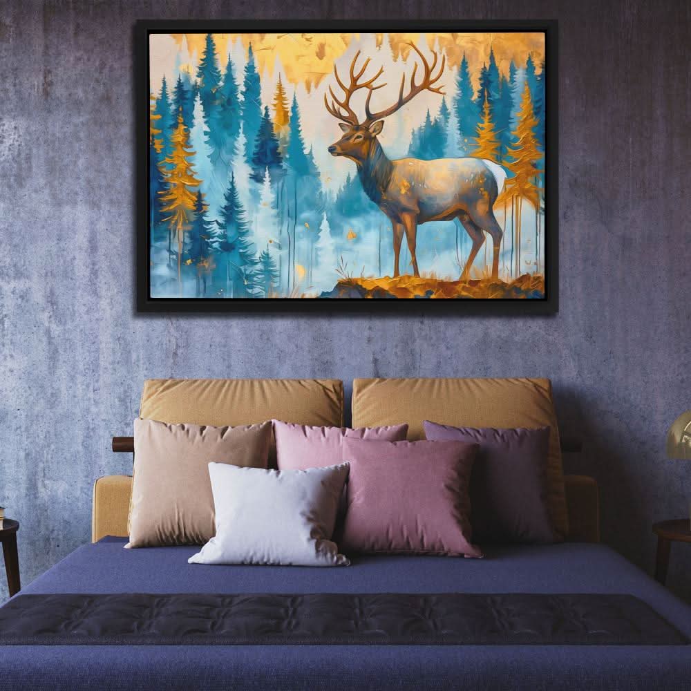 Horns of the Wilderness - Landscapes Wall Art in Black Frame