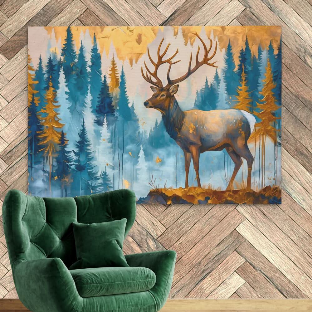 Horns of the Wilderness - Deer Art for Bedroom