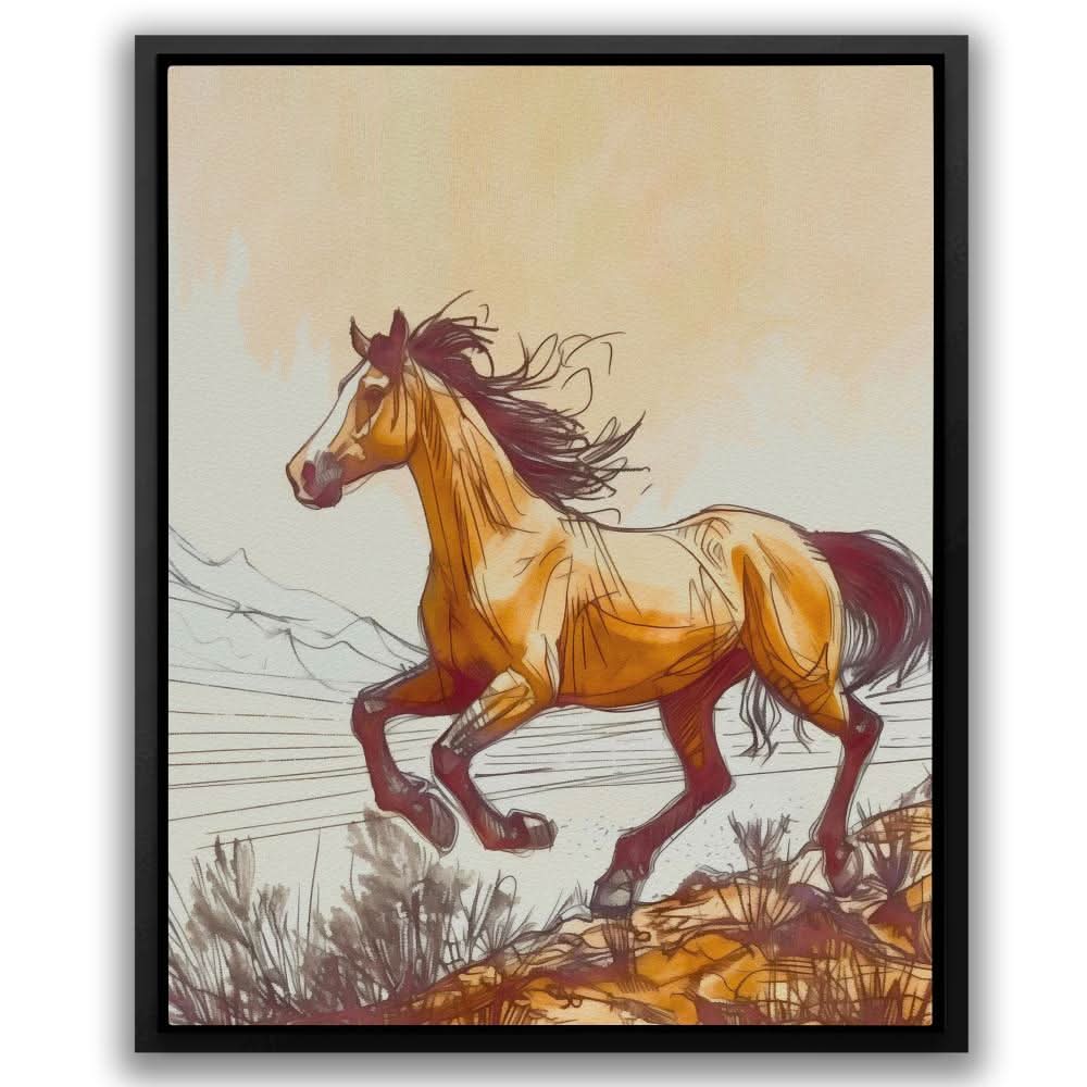 Horse Doodle - Brown Country and Farm Canvas Print