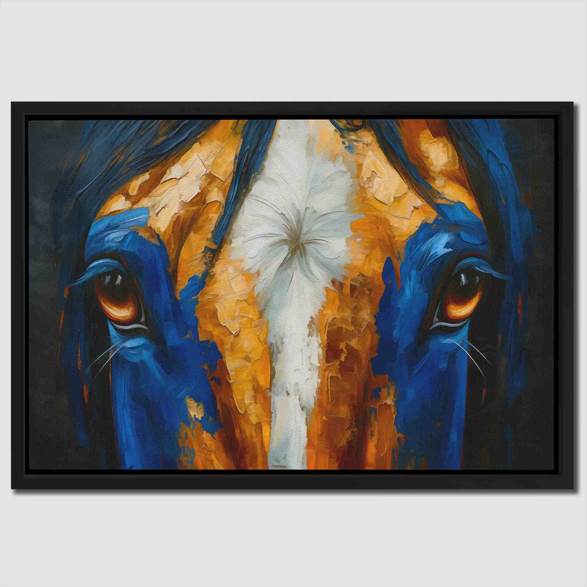 Horse Hues - Blue Country and Farm Canvas Print
