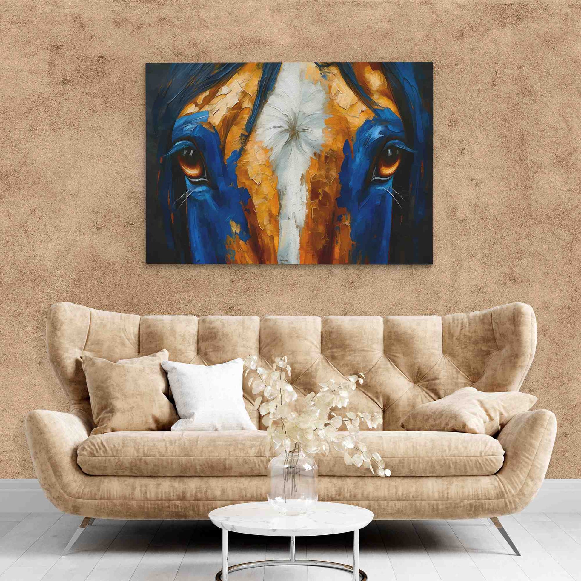 Horse Hues - Country and Farm Wall Art in Black Frame