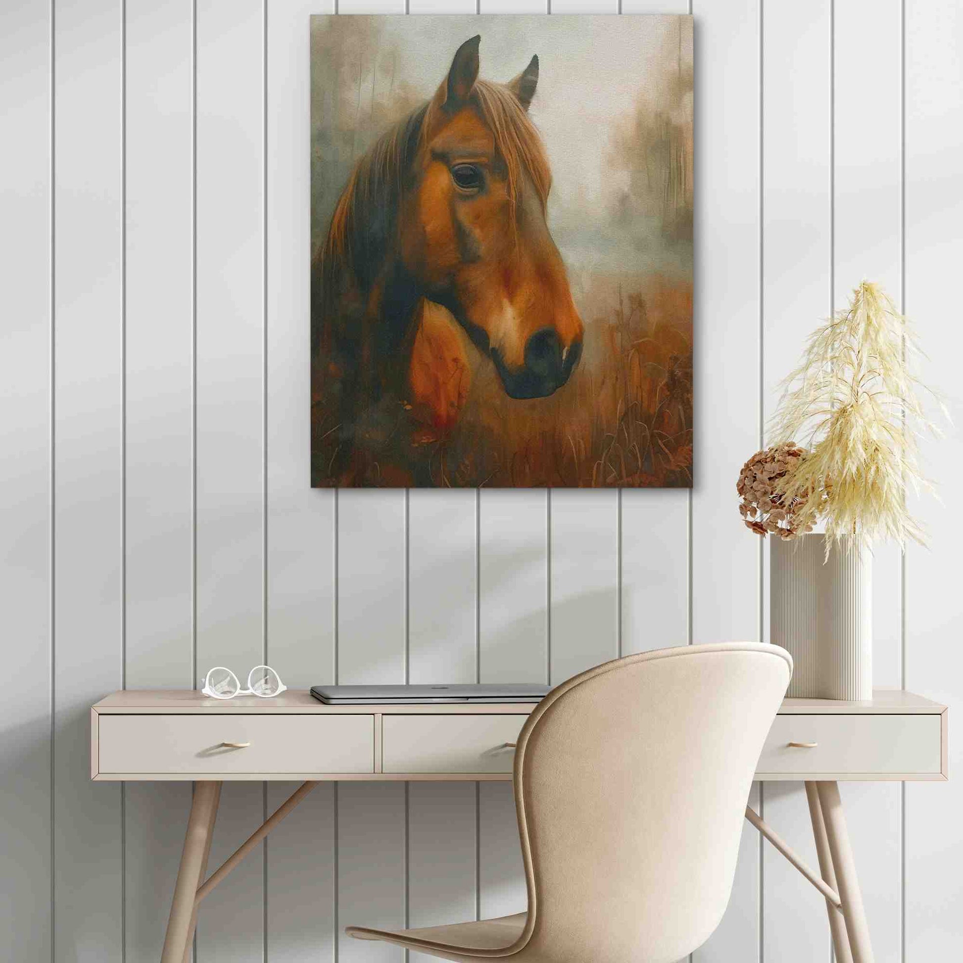 Horse Meadow - Large Watercolor Canvas Print