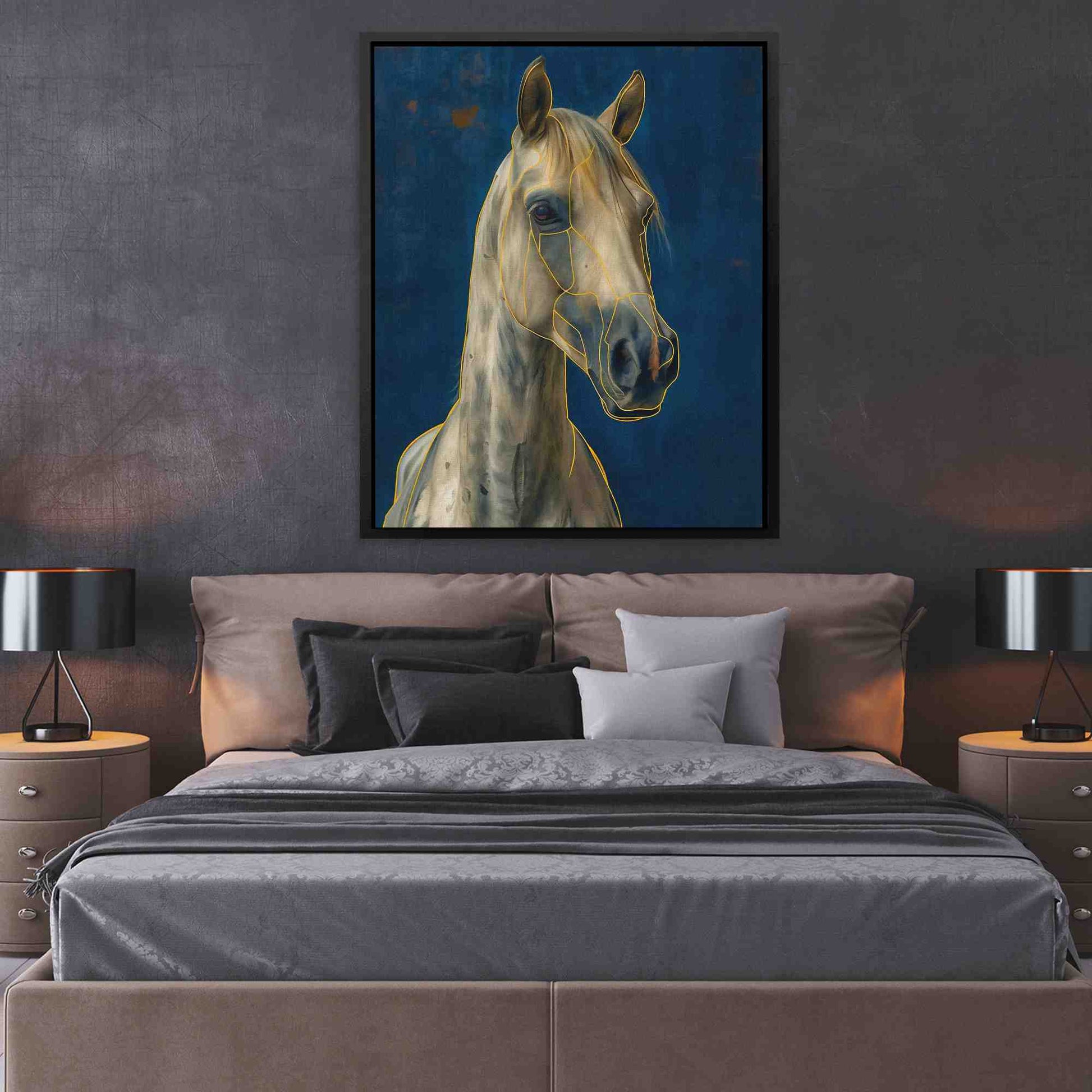 Horse Structure - Country and Farm Wall Art in Black Frame