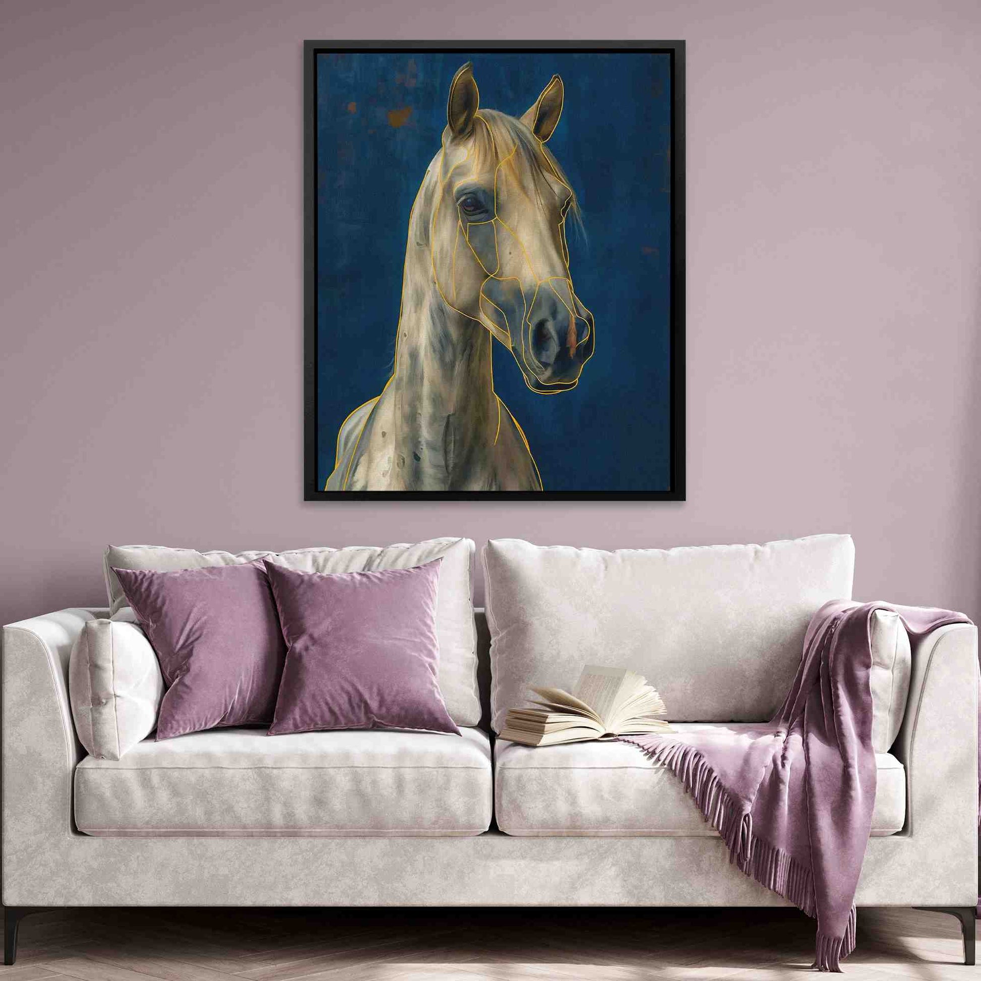 Horse Structure - Blue Wall Art