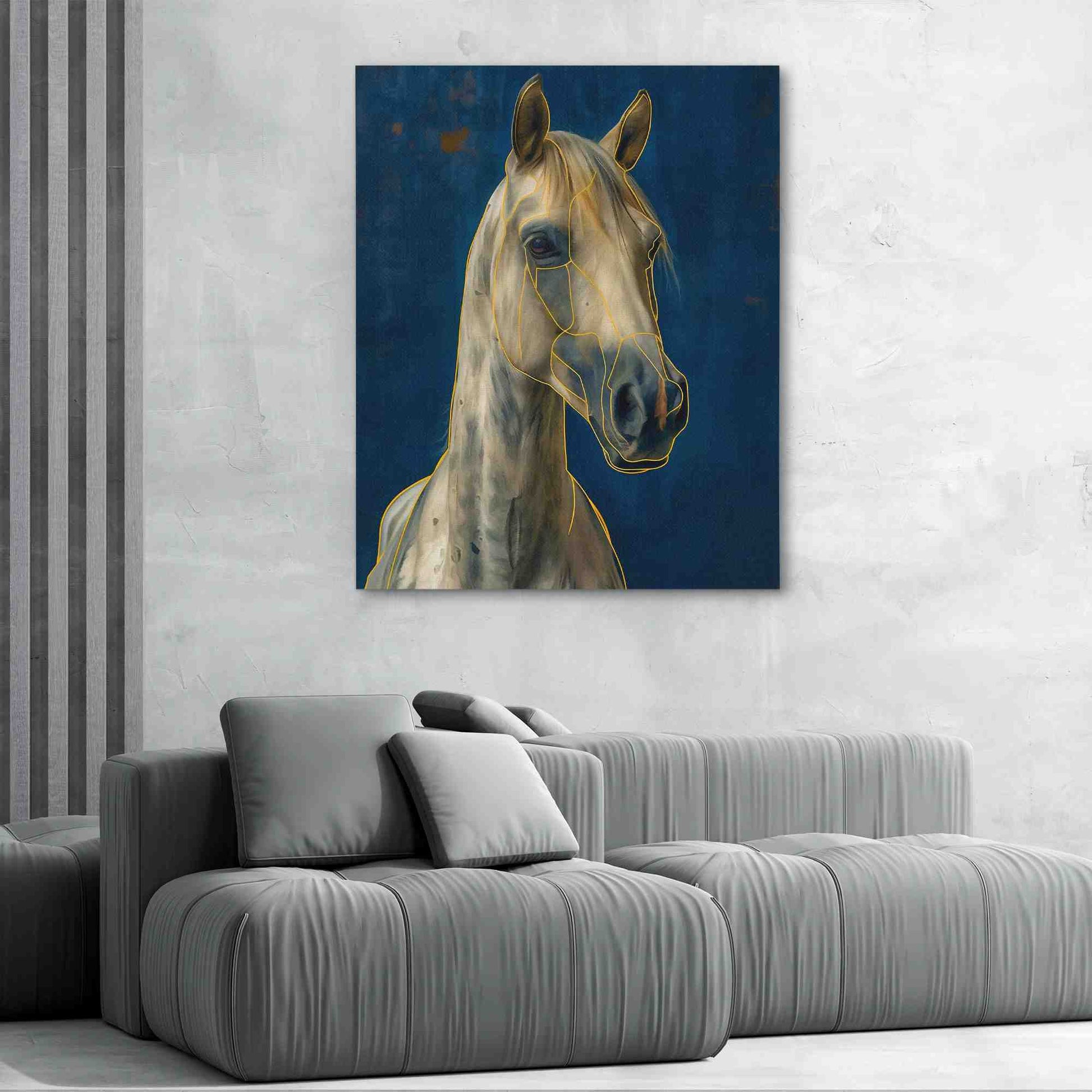 Horse Structure - Abstract Wall Art in Black Frame