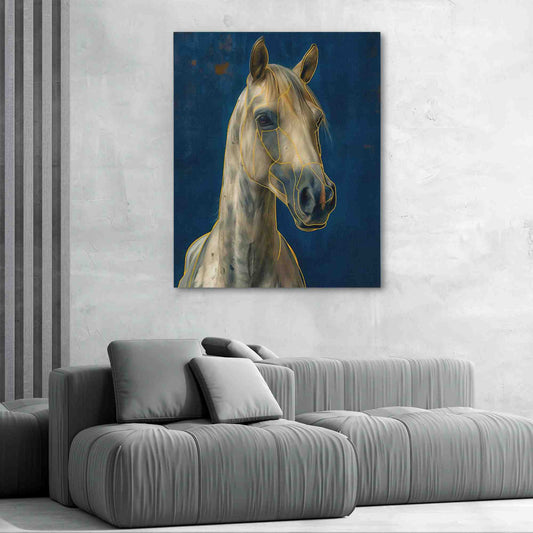 Horse Structure - Abstract Wall Art in Black Frame