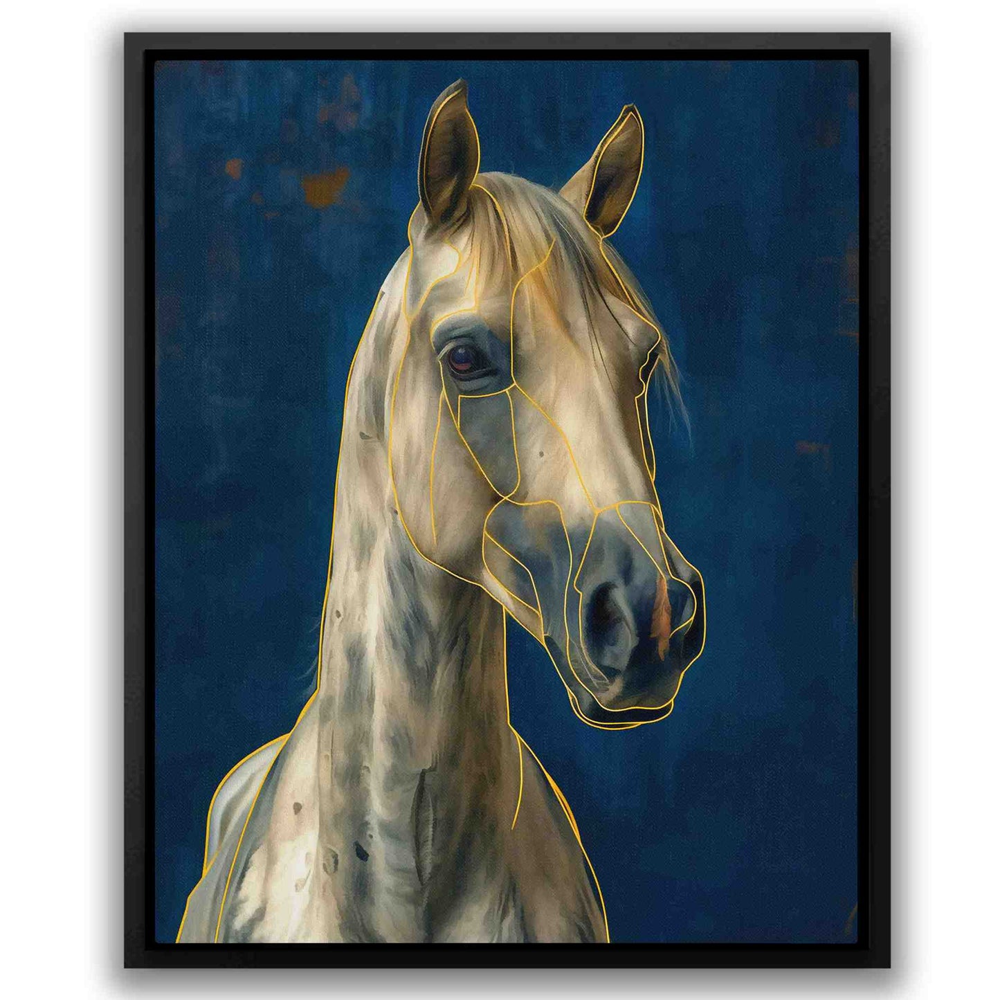 Horse Structure - Blue Country and Farm Canvas Print