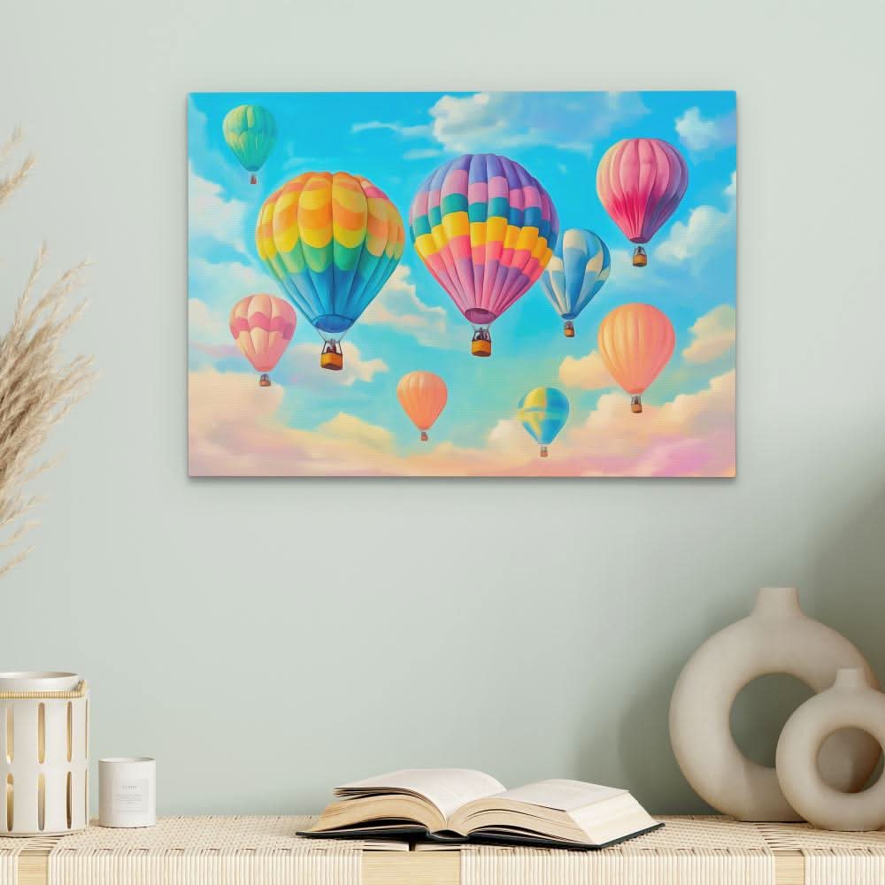 Hot Air Heaven - Blue Nature Canvas Print
