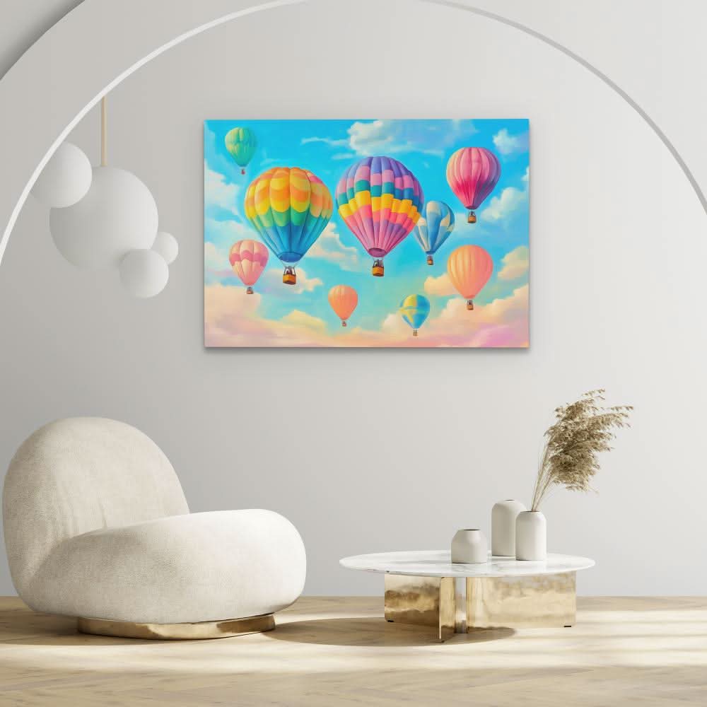 Hot Air Heaven - Wall Art in Black Frame