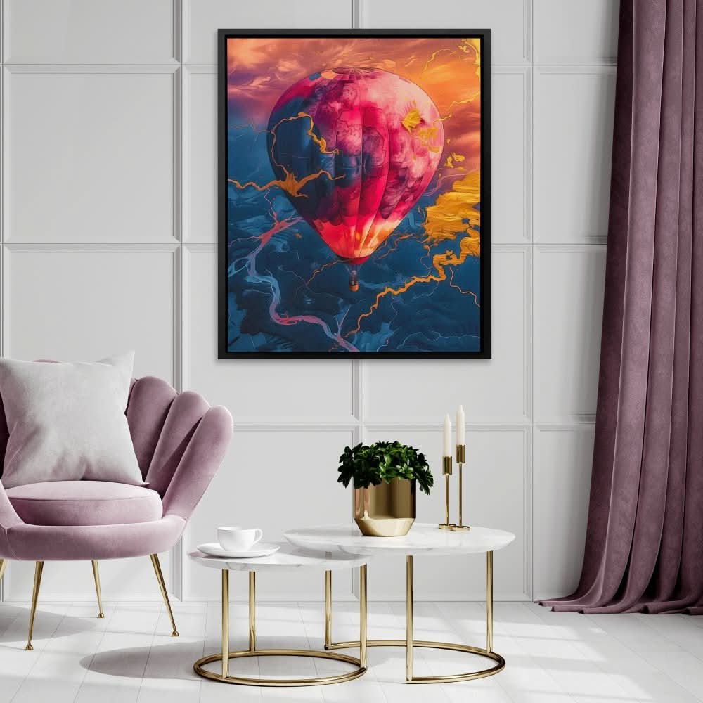 Hot Pink Air Balloon - Colorful Hot Air Balloon Canvas Print