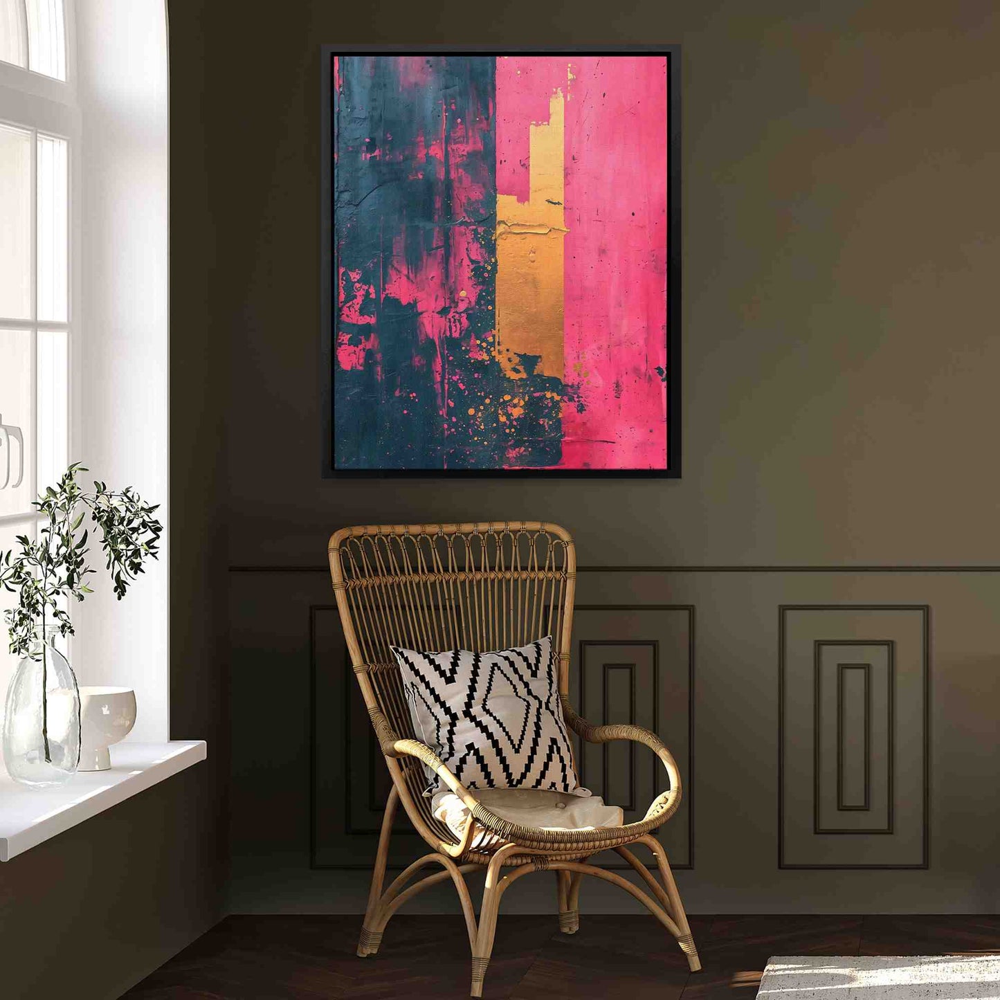 Hot Pink Gold - Gold Wall Art