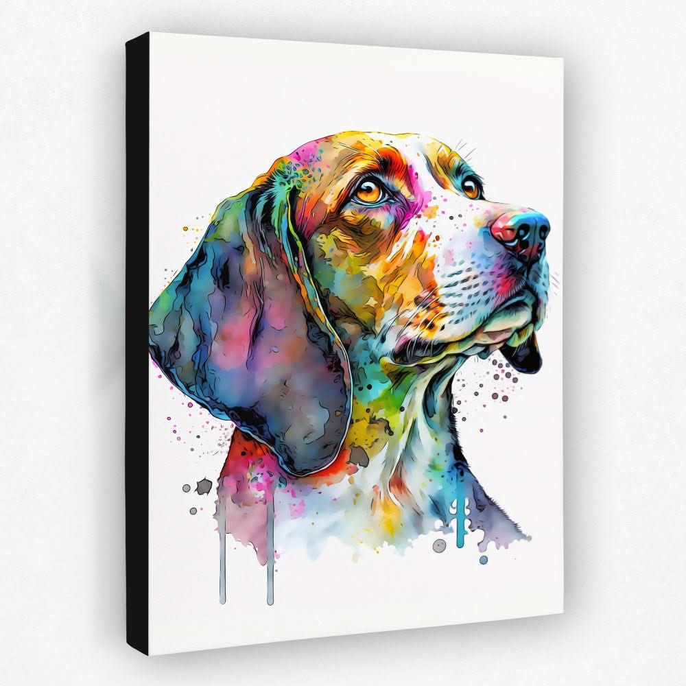 Hound Watercolor - Animals Canvas Wall Art