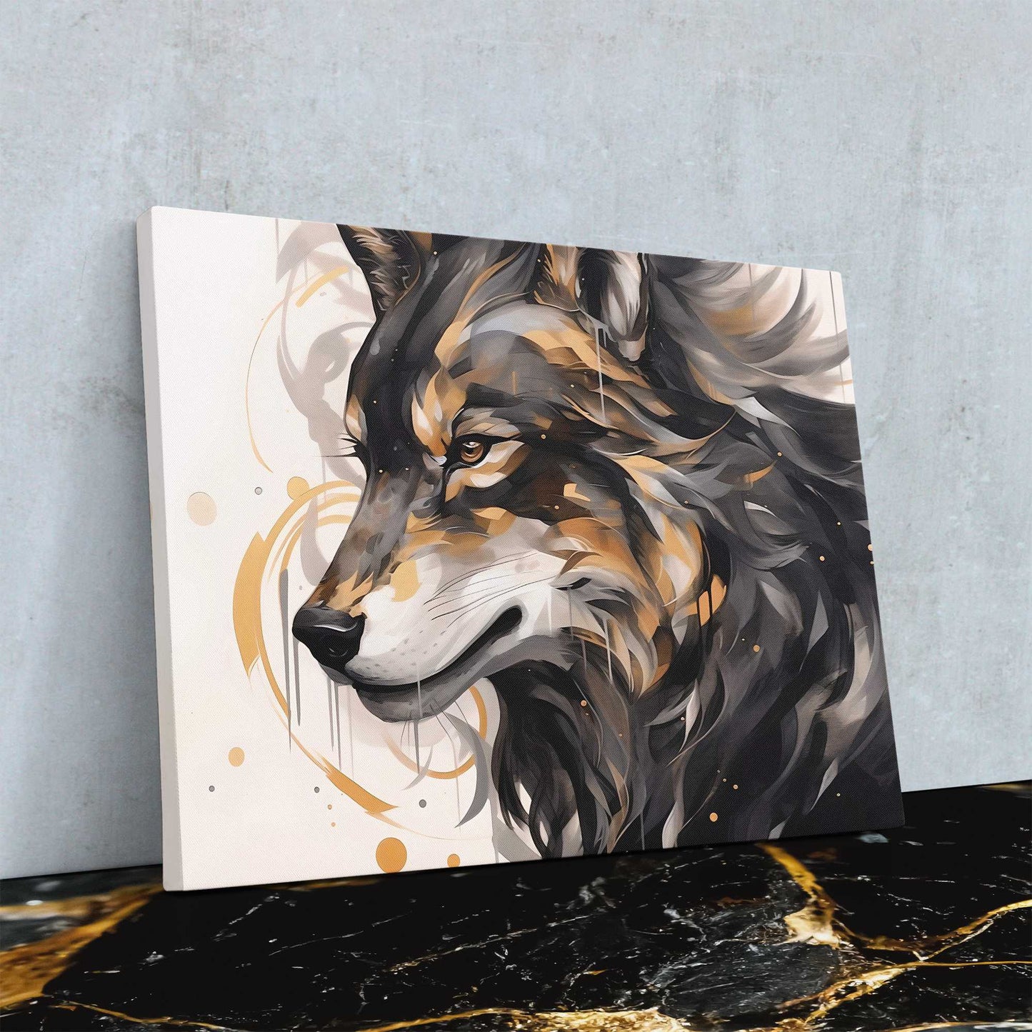 Howling Gold - Wall Art in Black Frame