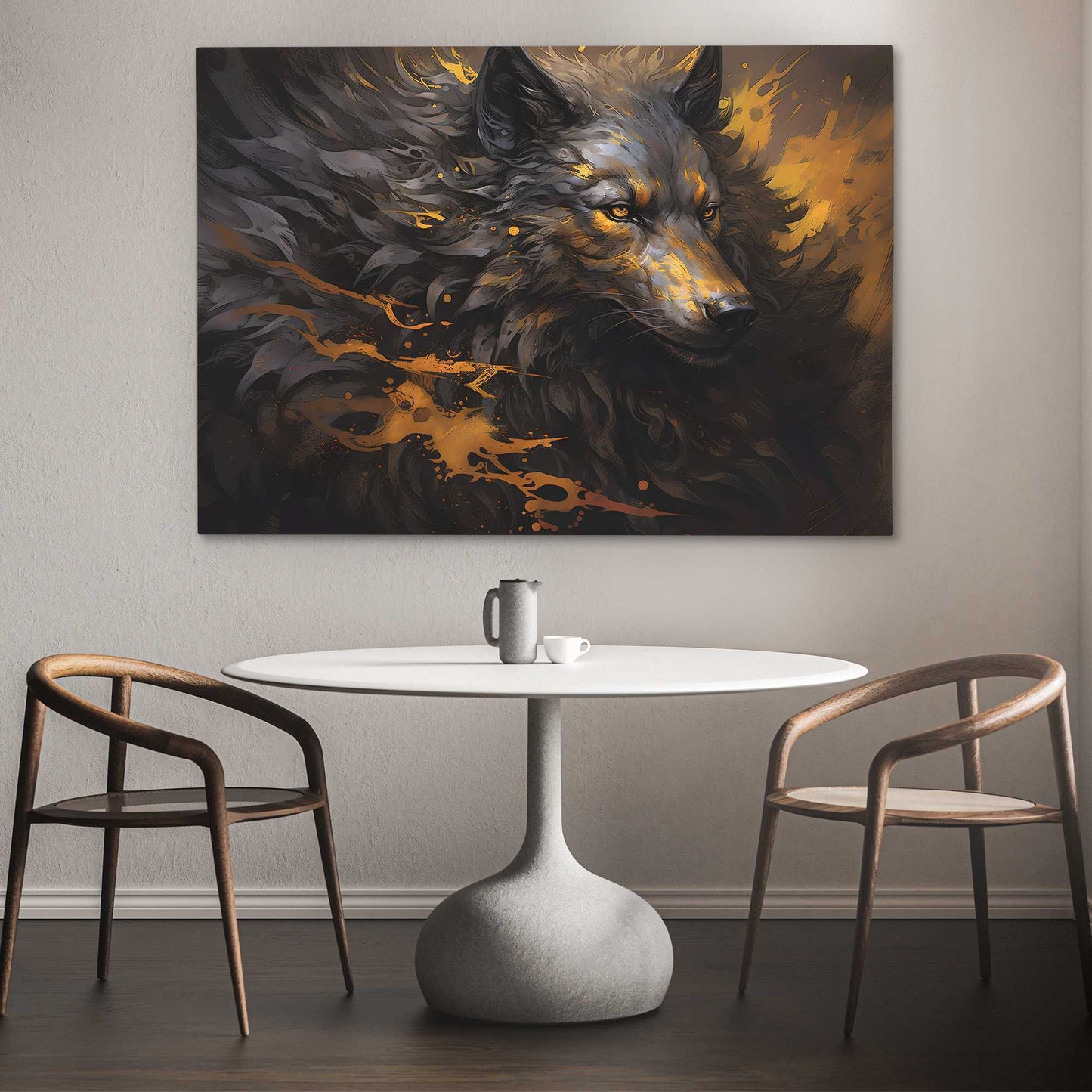 Howling Majesty - Black Canvas Wall Art