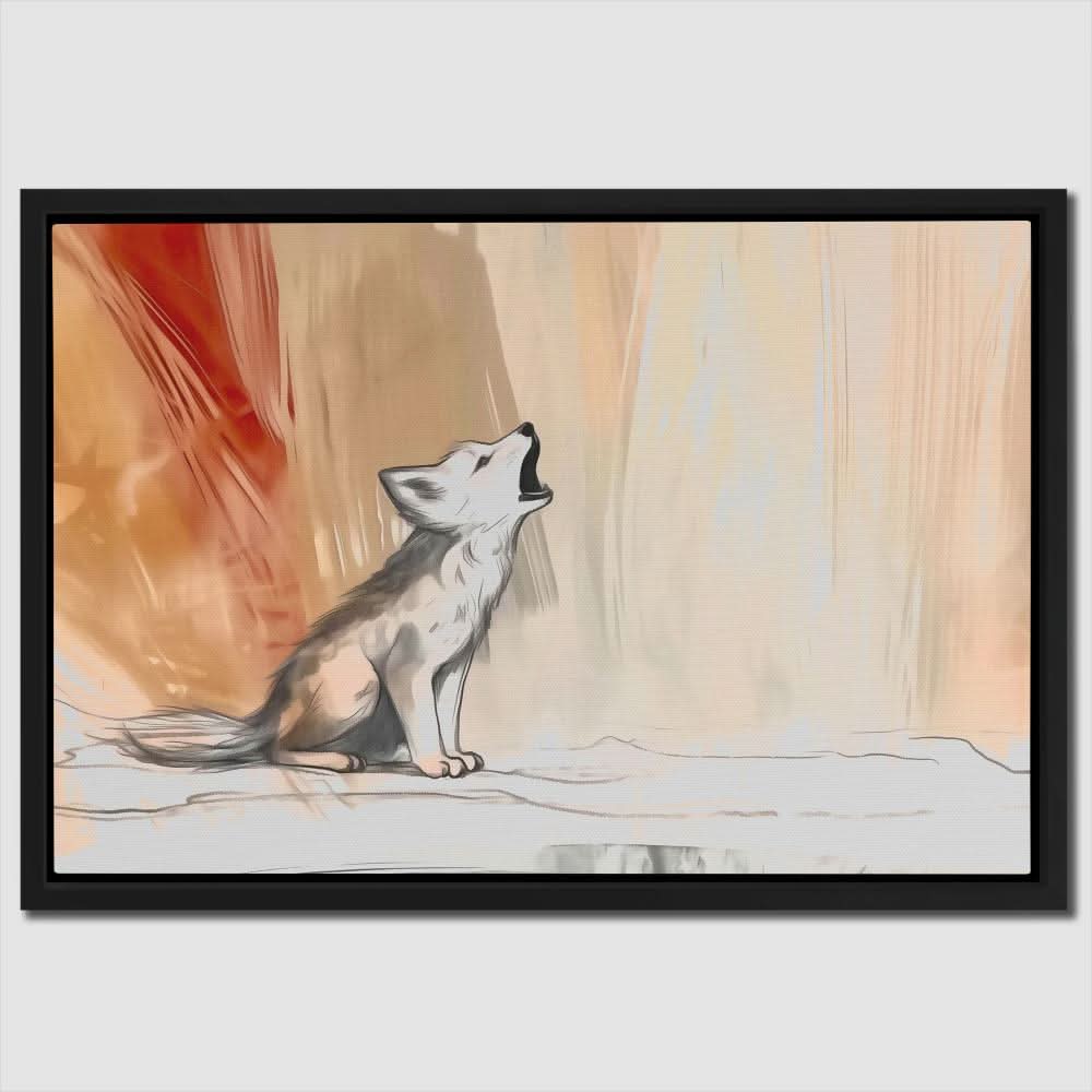 Howling Wolf Cub - Animals Art for Bedroom