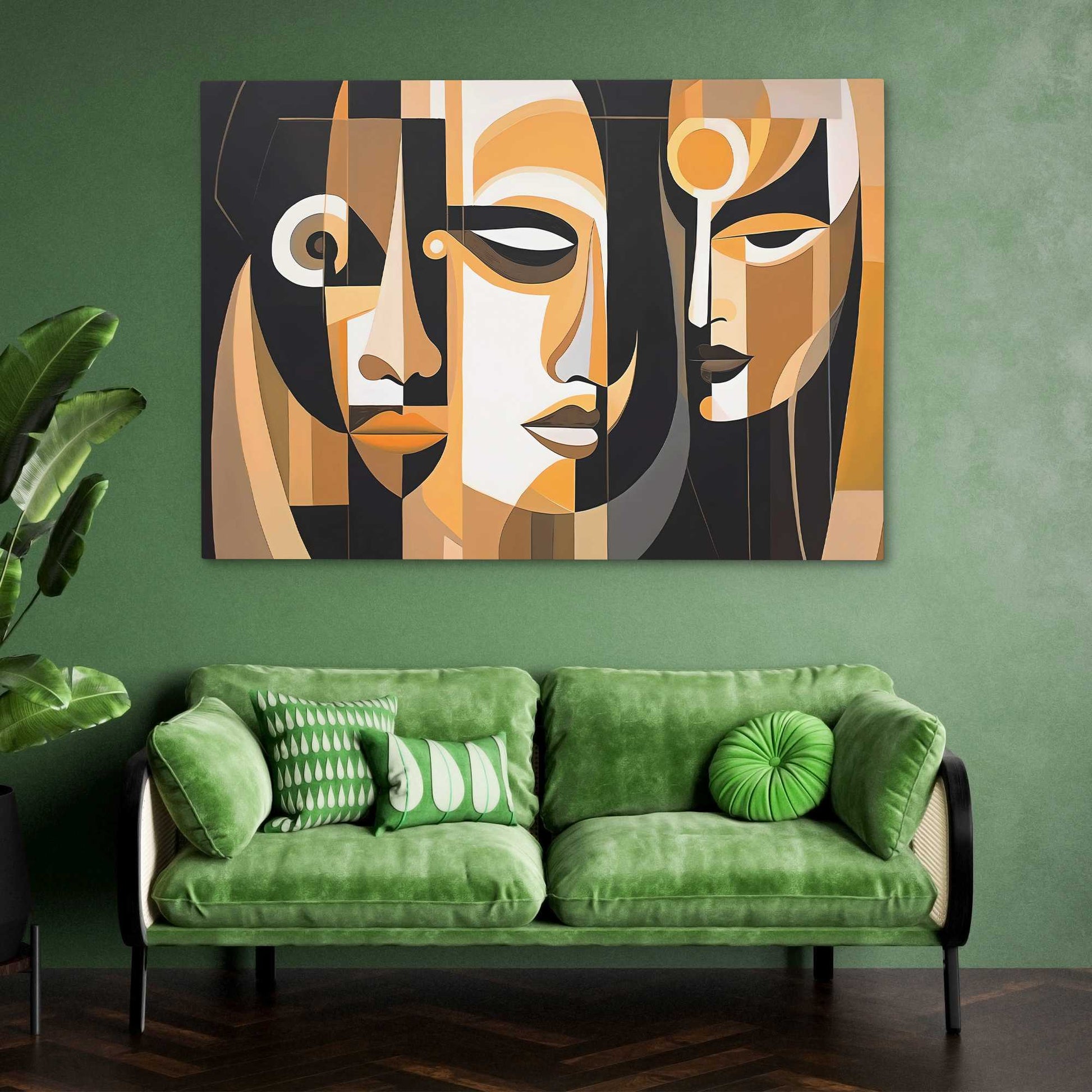 Human Embrace - Figure Wall Art in Black Frame
