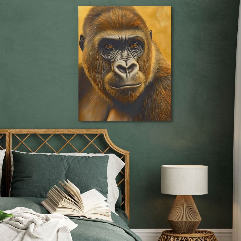 Humble Gold Ape - Wall Art in Black Frame