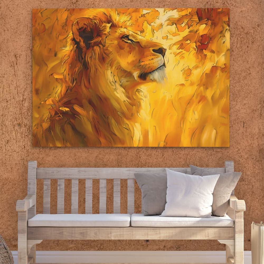 Humble Gold Lion - Animals Art for Bedroom