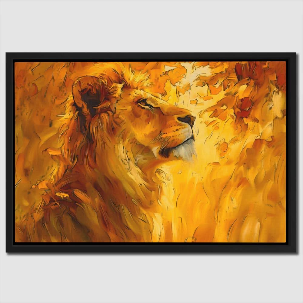 Humble Gold Lion - Gold Big Cat Canvas Print