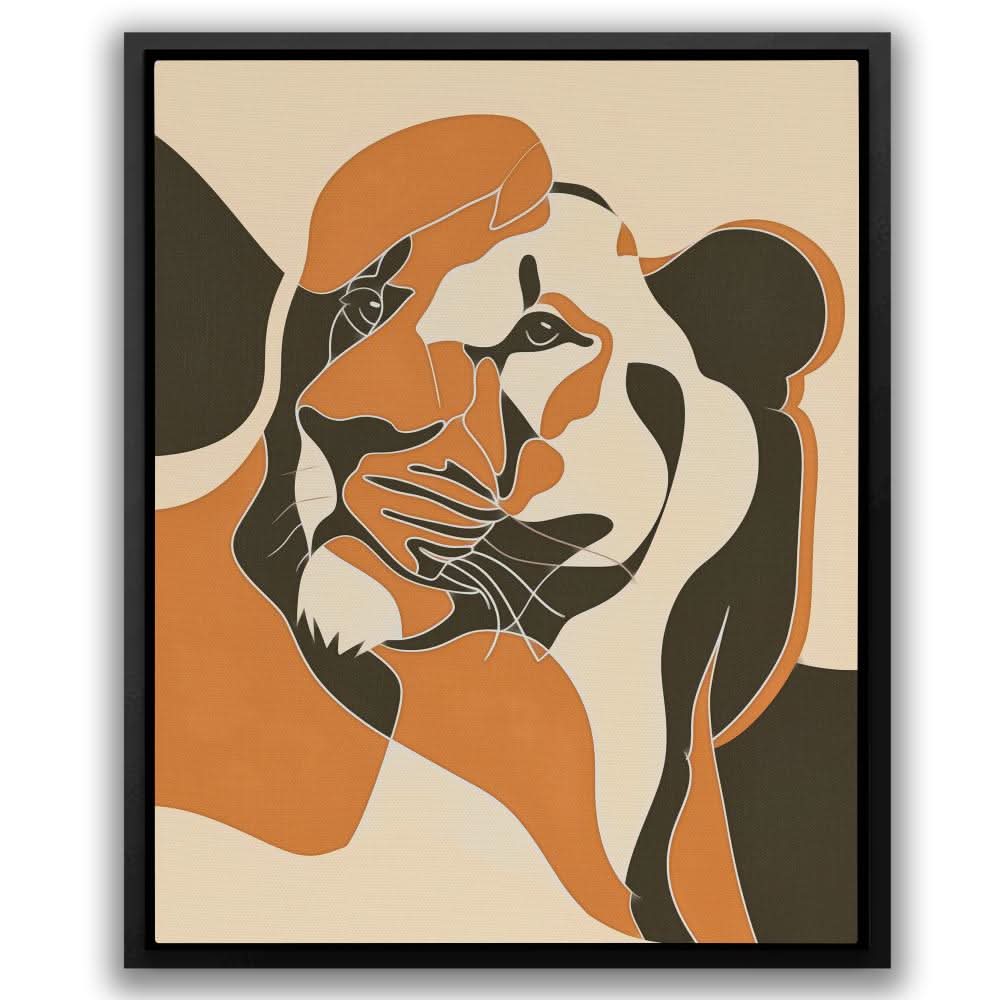 Humble Lioness - Beige Big Cat Canvas Print
