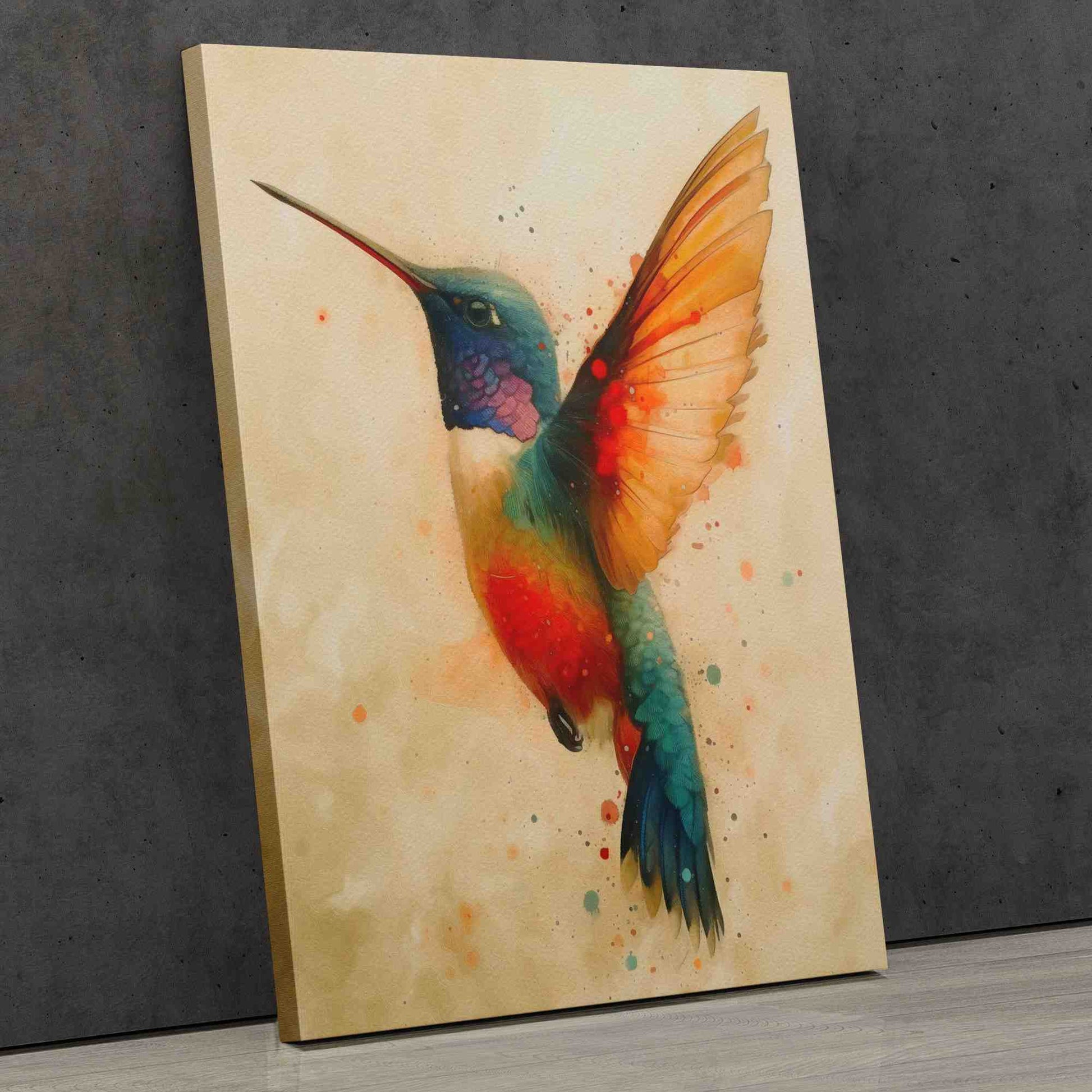 Hummingbird Watercolor - Animals Art for Bathroom