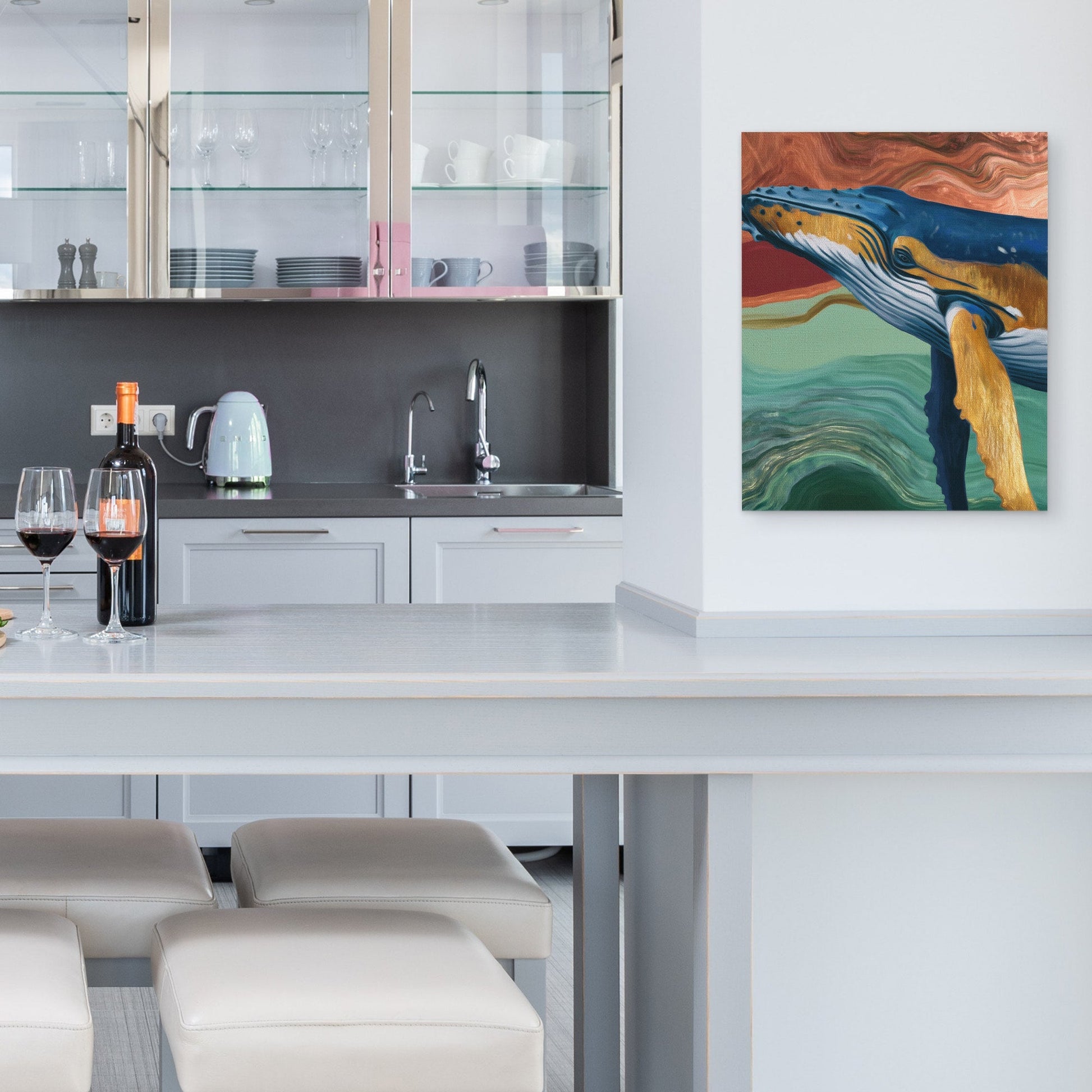 Humpback Golden Depths - Luxury Wall Art