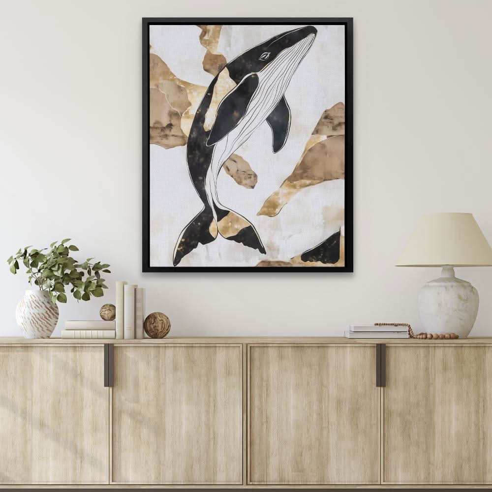 Humpback Whale Splash - Minimalist Wall Art Print