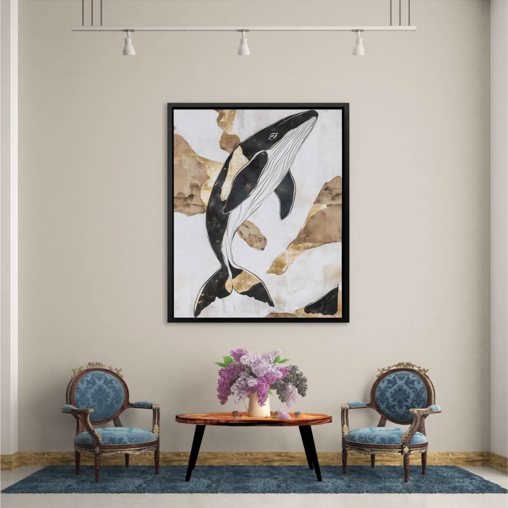 Humpback Whale Splash - Large Contemporary Canvas Print