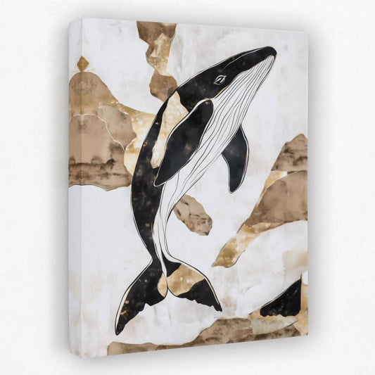Humpback Whale Splash - Animals Canvas Wall Art