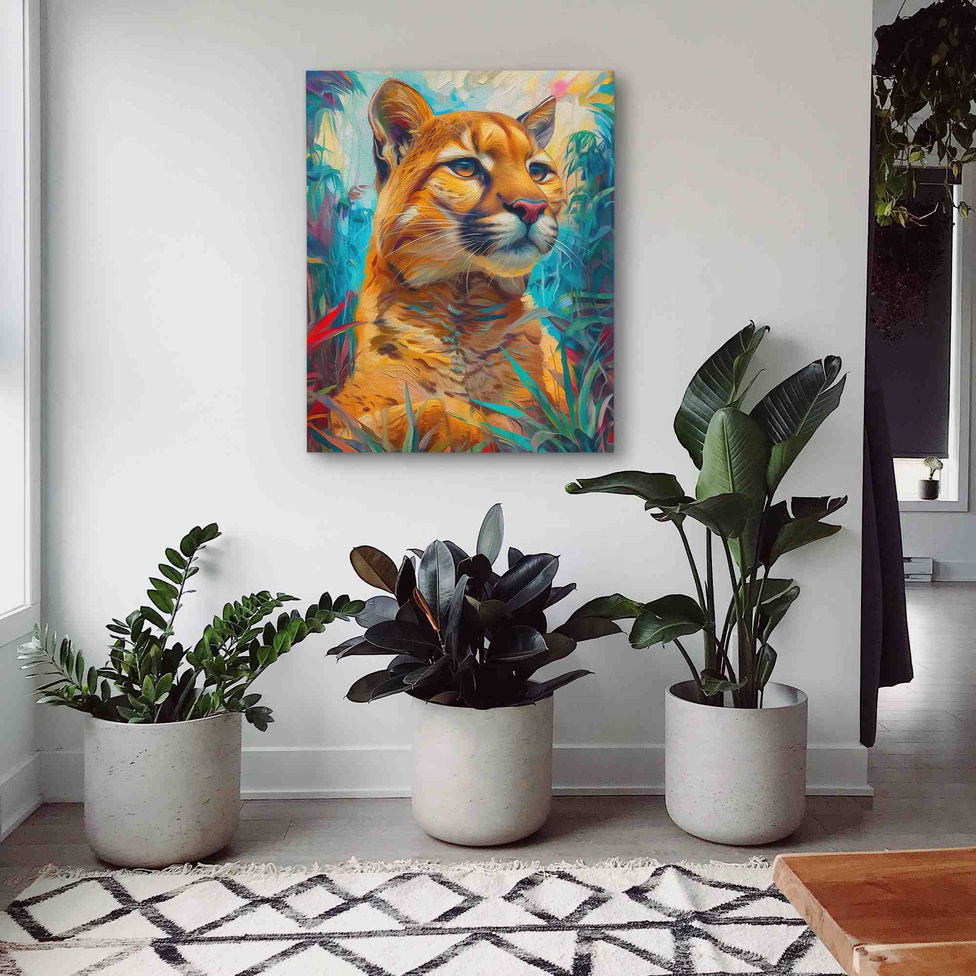 Hunting Cougar - Framed Art Print