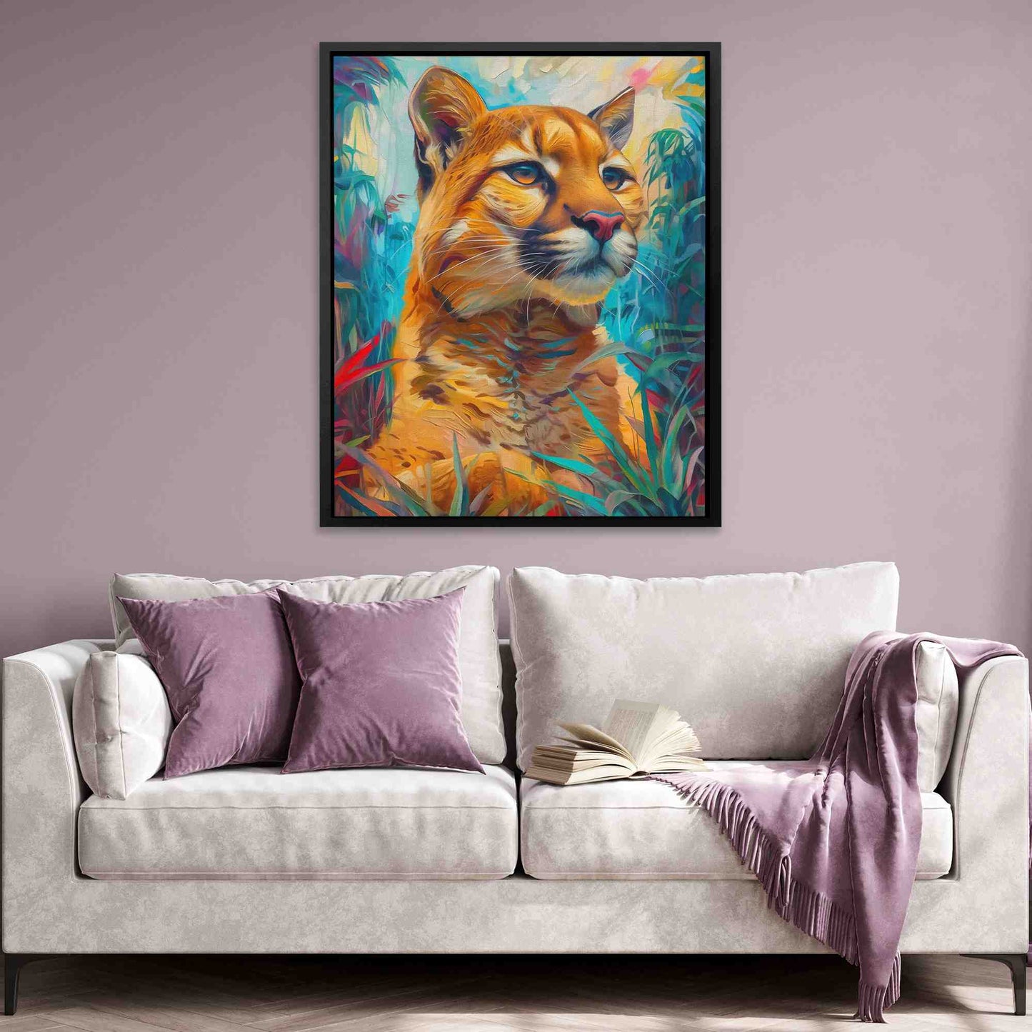 Hunting Cougar - Animals Art