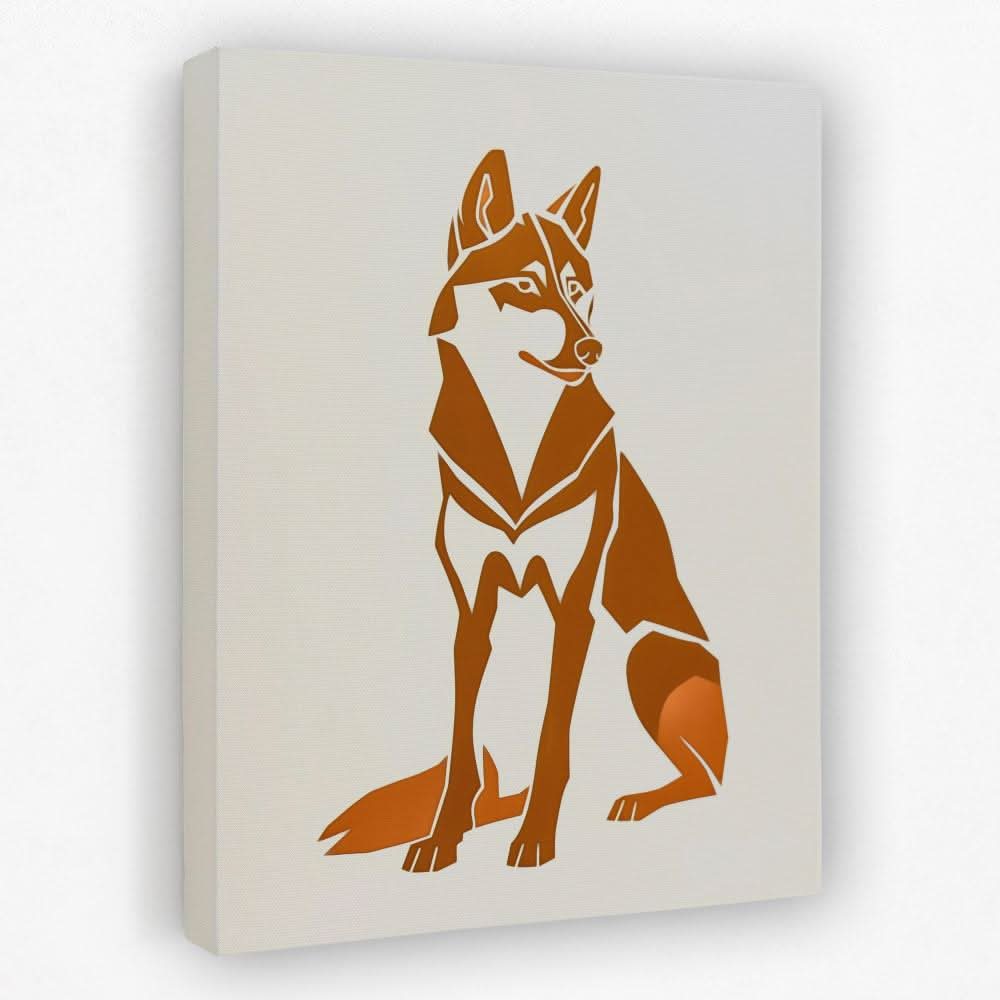 Husky Illustration - Animals Canvas Wall Art
