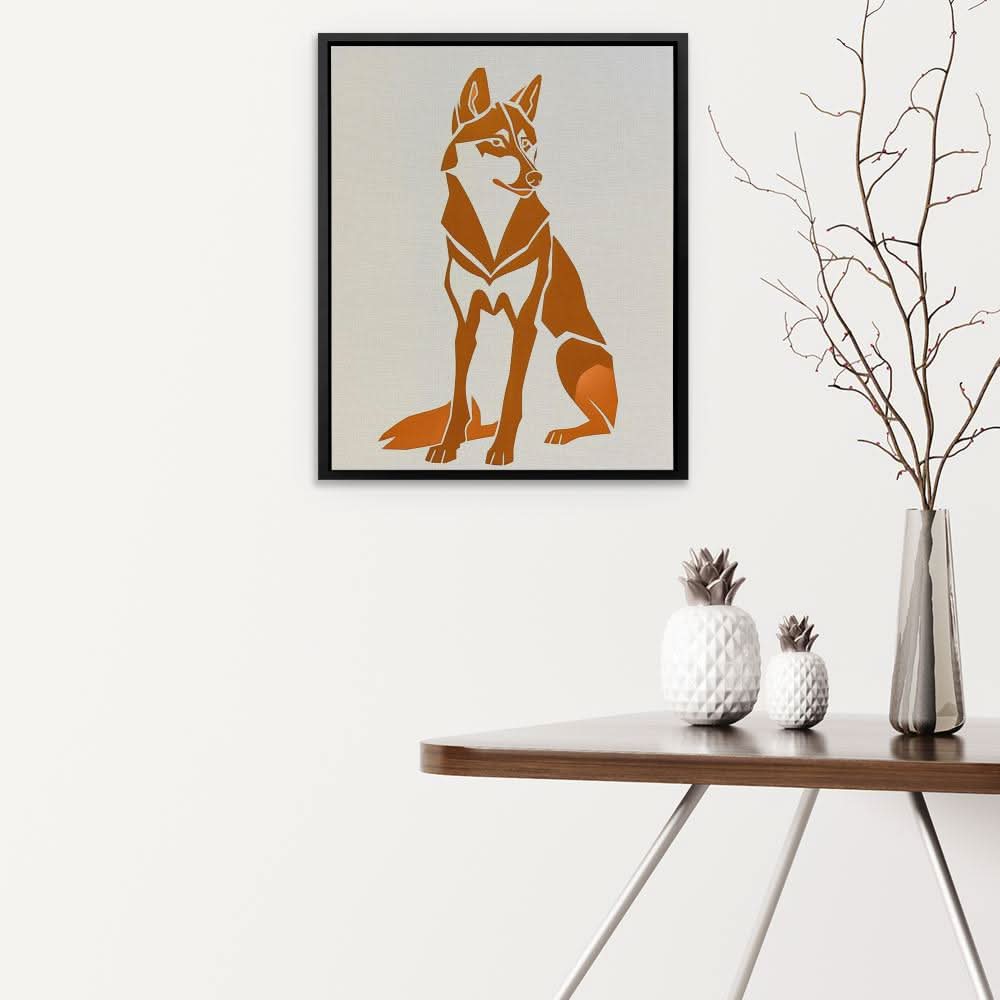 Husky Illustration - Large Abstract Canvas Print