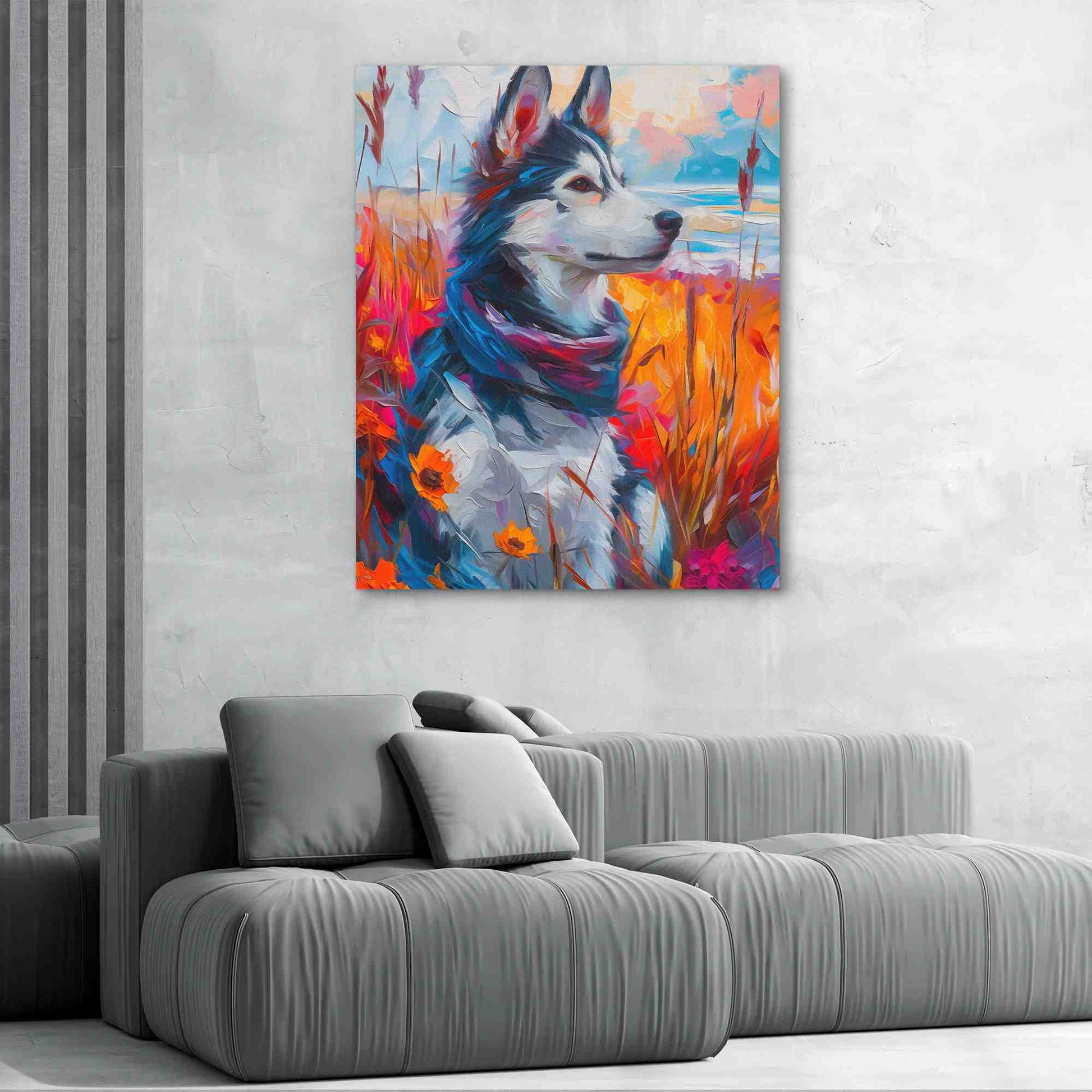 Husky Watercolor - Canvas Print